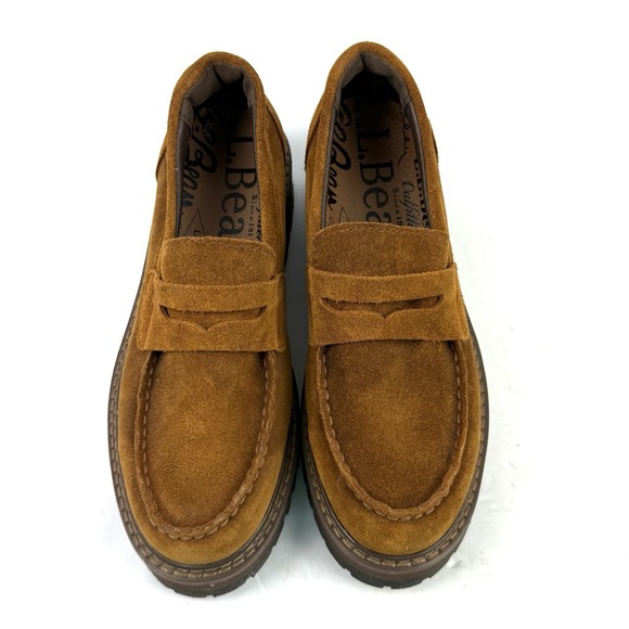 L.L. Bean Shoes - LL Bean Camden Hill Loafers 6.5 Brown Suede Slip On Shoes Lug Sole‎ Womens
